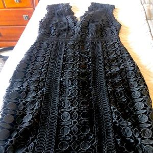 NWT Hale Bob Lace Cocktail Dress Black M
